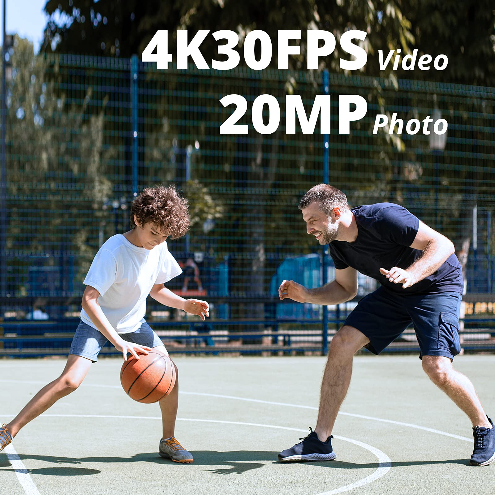 AKASO Brave 4 Pro Action Cam 4K30FPS 20MP mit Schwimmender Handgriff und Tasche 40M Unterwasserkamera Ultra HD Touchscreen 170 ° Weitwinkel, EIS Stabilisierung, 5X Zoom, 2.4G Fernbedienung und 2 Akkus