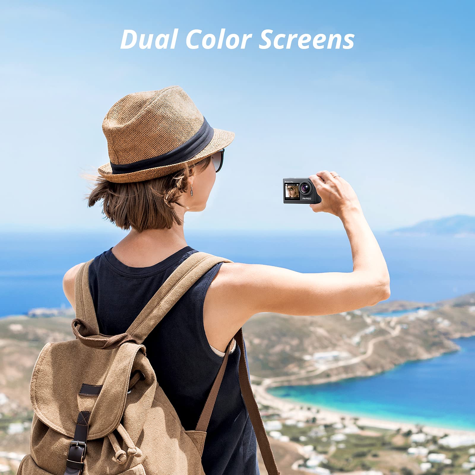 AKASO Brave 4 Pro Action Cam 4K30FPS 20MP mit Schwimmender Handgriff und Tasche 40M Unterwasserkamera Ultra HD Touchscreen 170 ° Weitwinkel, EIS Stabilisierung, 5X Zoom, 2.4G Fernbedienung und 2 Akkus