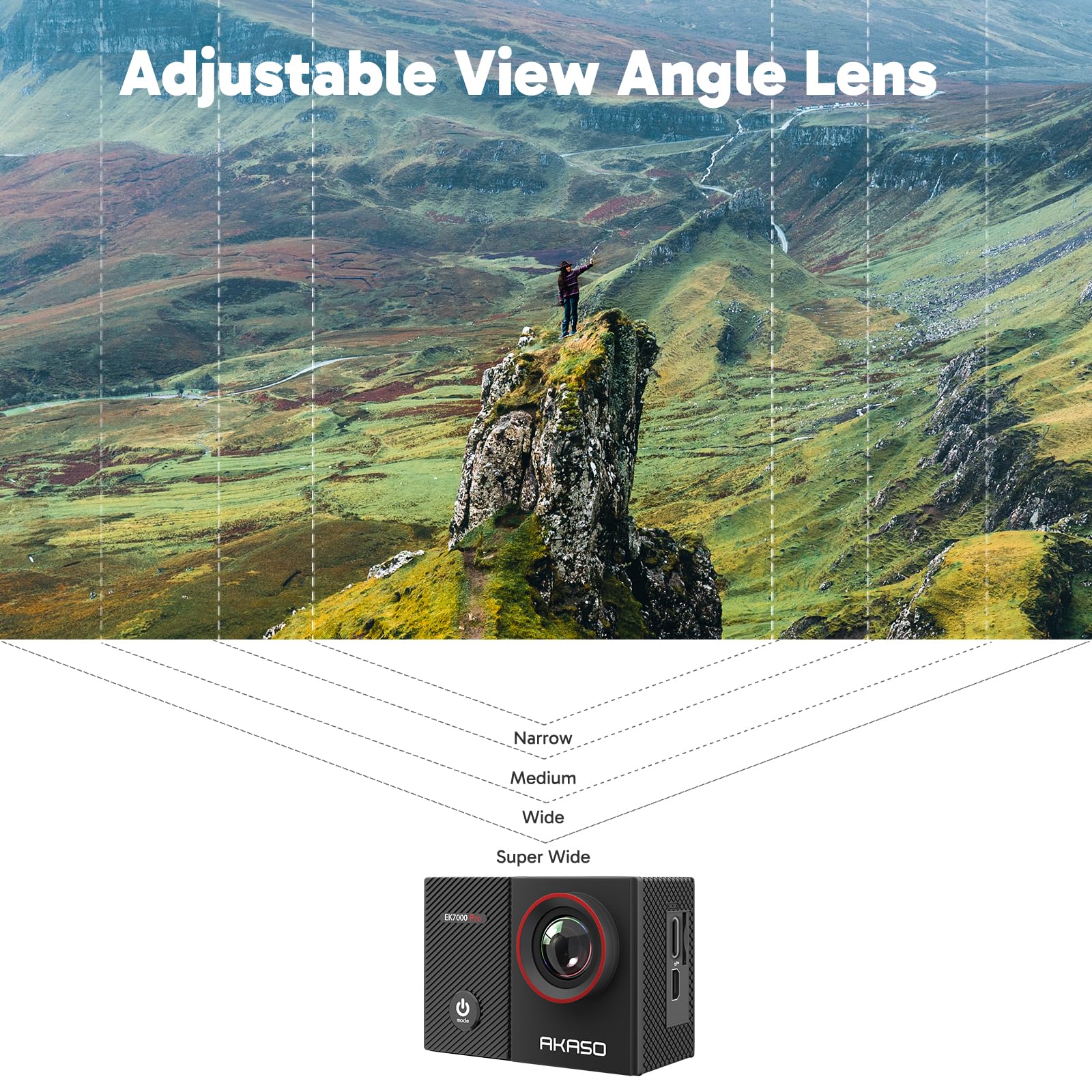 AKASO EK7000 Pro 4K Action-Kamera mit 64GB microSDXC Speicherkarte