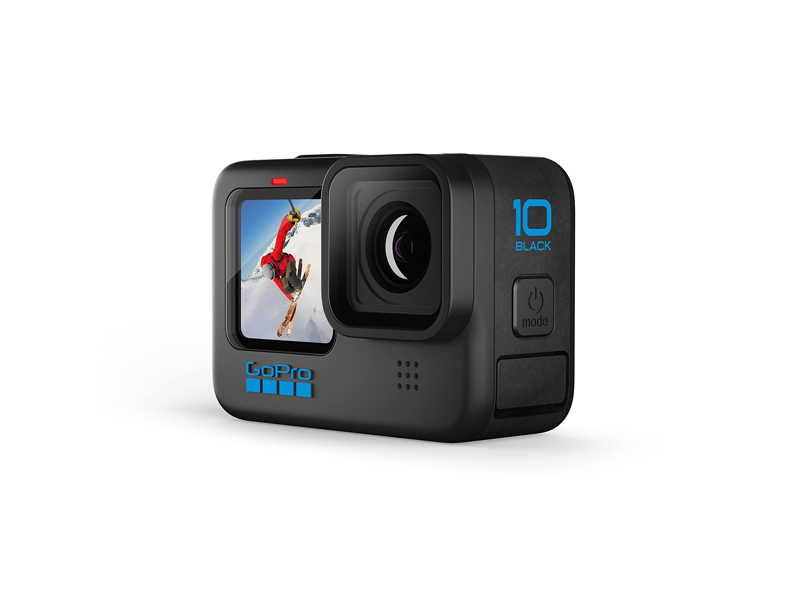 GoPro HERO10 Schwarze wasserdichte Actionkamera mit Front-LCD und Touch-Rückseite, 5,3K60 Ultra HD-Video, 23 MP Fotos, 1080p Live-Streaming, Webcam, Stabilisierung