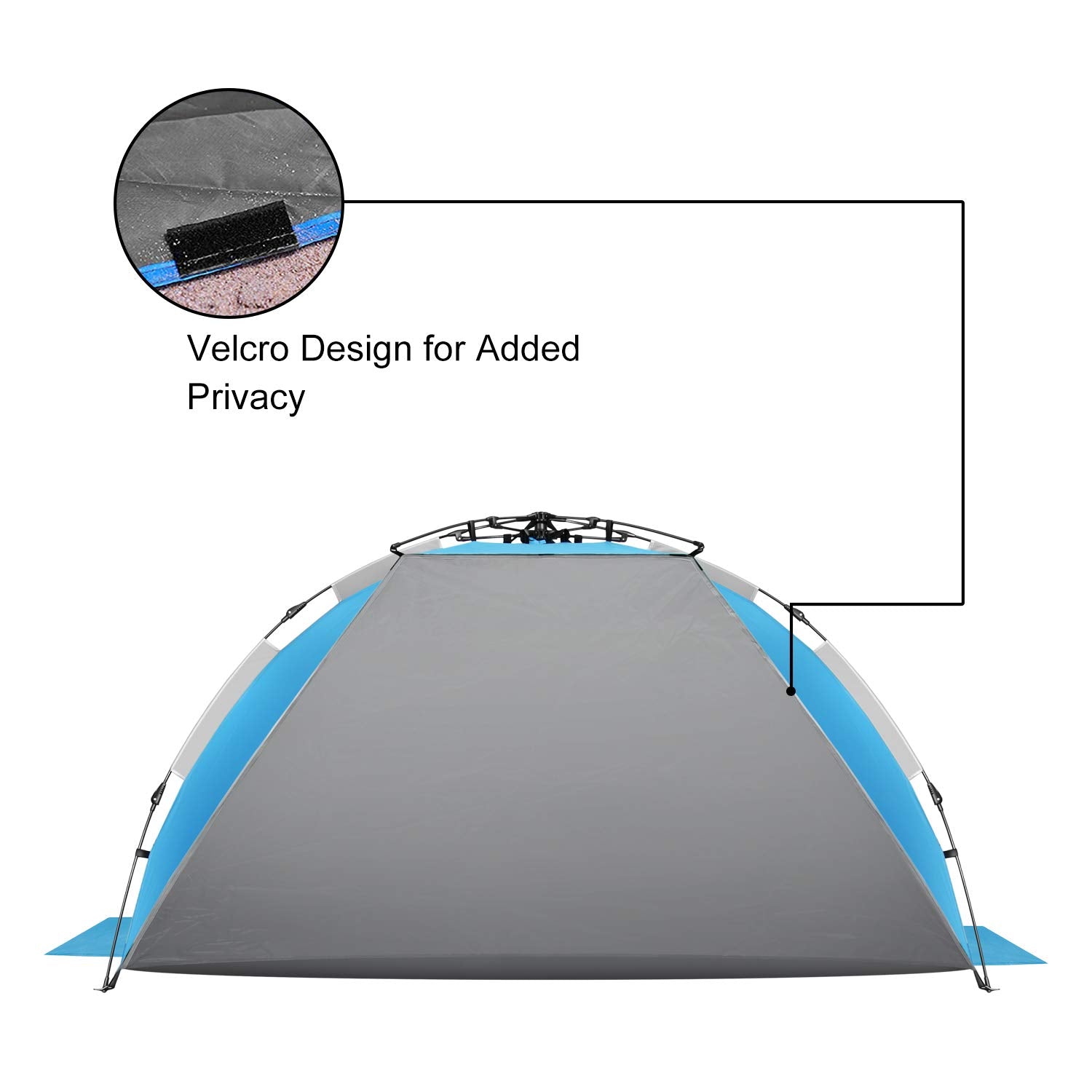 Oileus Strandzelt 4 Personen XL Pop-Up UV-Schutz Sonnenschutz mit Tragetasche & Windschutz