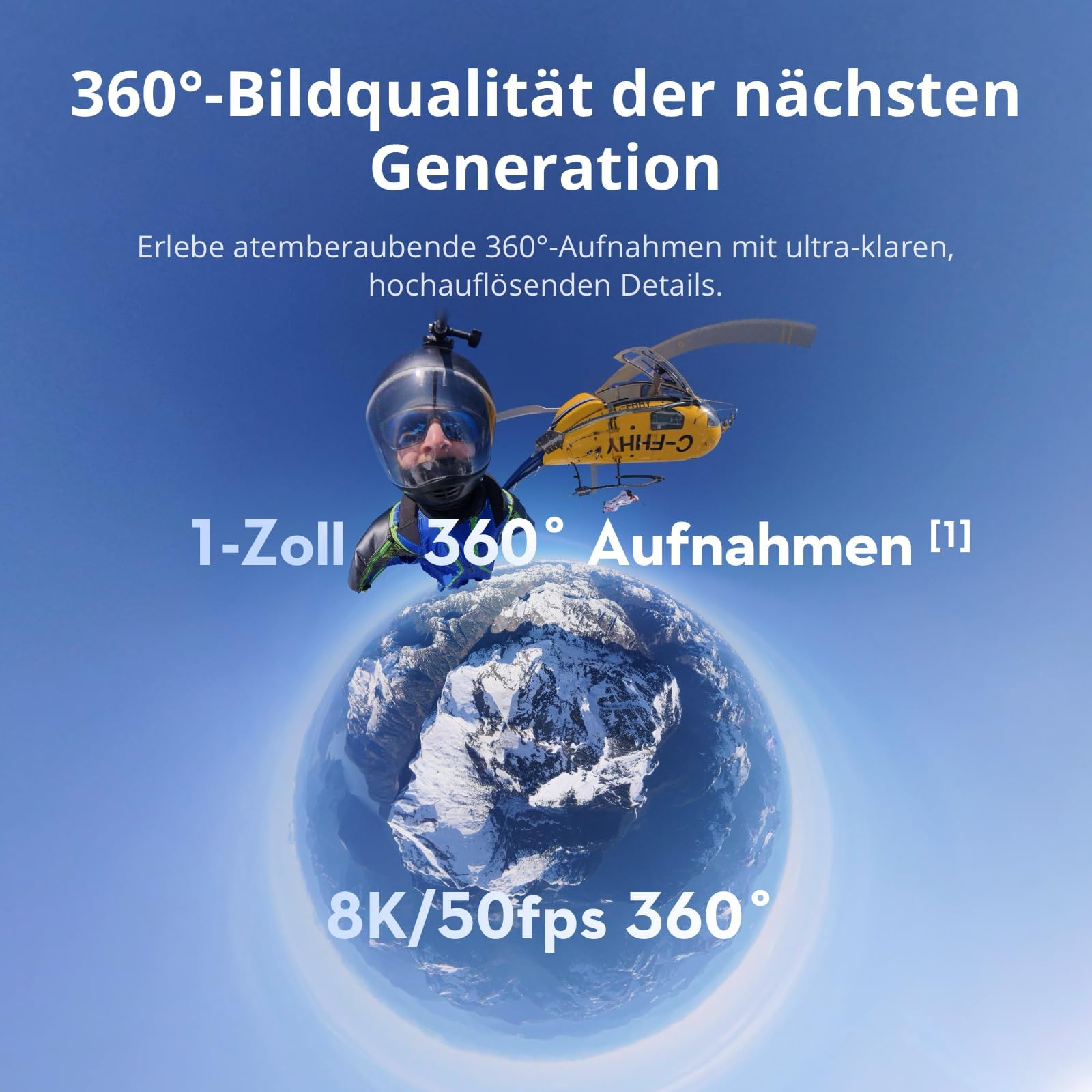 DJI Osmo 360 Adventure Combo – 360 Kamera mit 1-Zoll Sensor, 8K-360° Video, 4K/120fps & 170° Sichtfeld, 120MP Fotos, Action Cam & Vlog Kamera, Magnetischer Schnellwechsel, 3 Akkus & Ladeetui