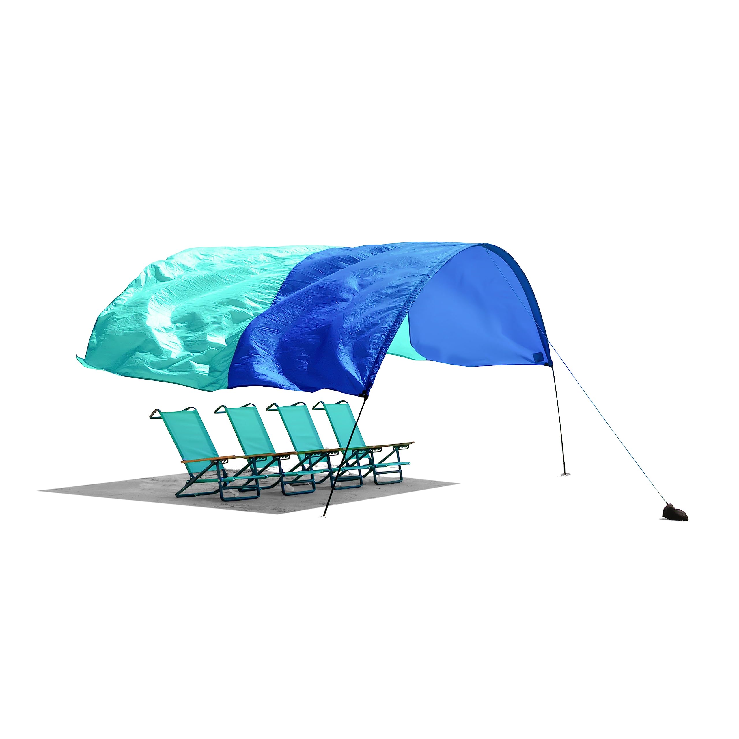 Shibumi Shade® Stranddach windbetrieben, 13,9 m² Schatten UPF 50+, leicht & kompakt, 3 Min Aufbau