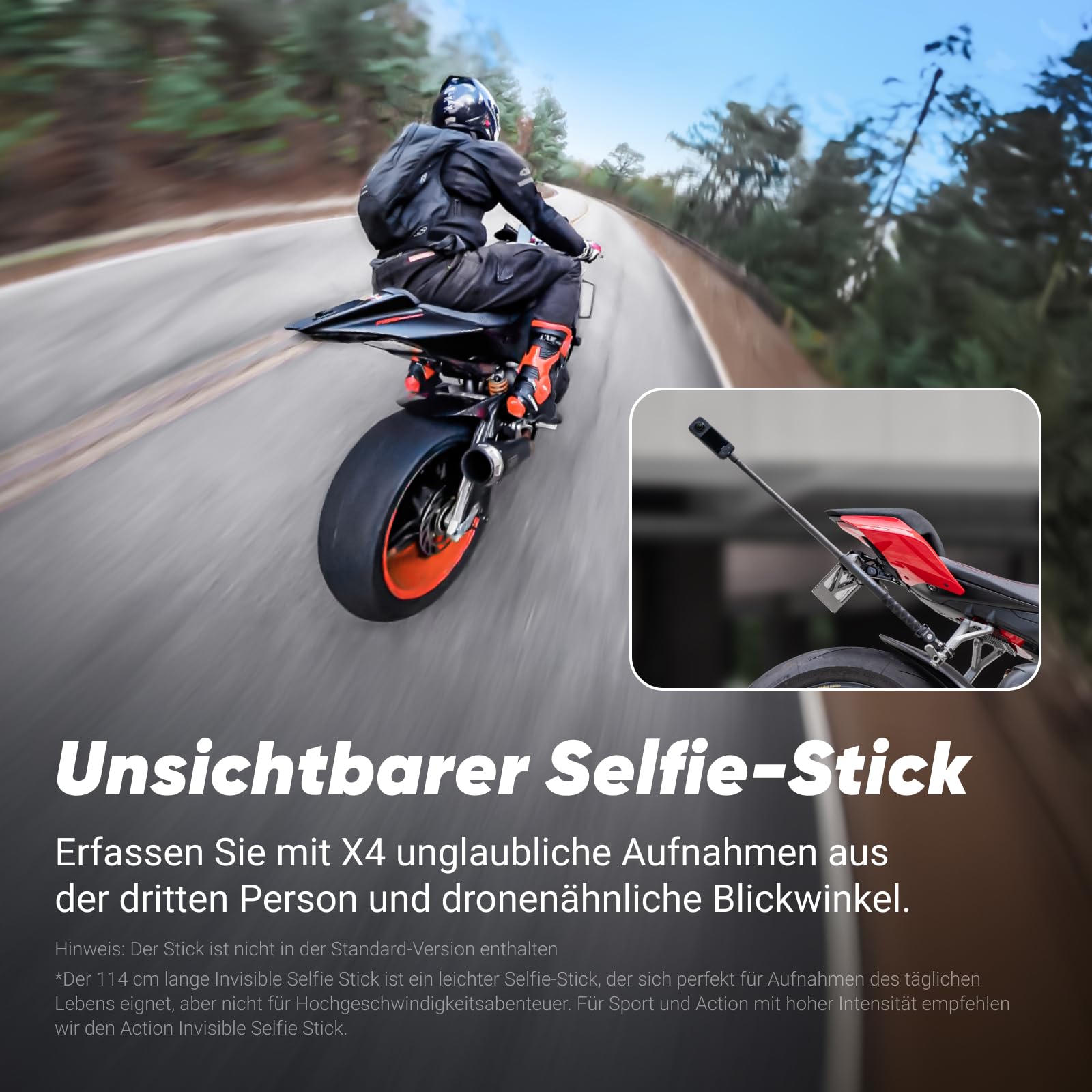 Insta360 X4 – Wasserdichte 8K 360°-Action-Cam, 4K Weitwinkelvideos, Unsichtbarer Selfie-Stick Effekt, Abnehmbarer Linsenschutz, 135 min Akkulaufzeit, KI-Bearbeitung, Stabilisierung, für Sport, Reise