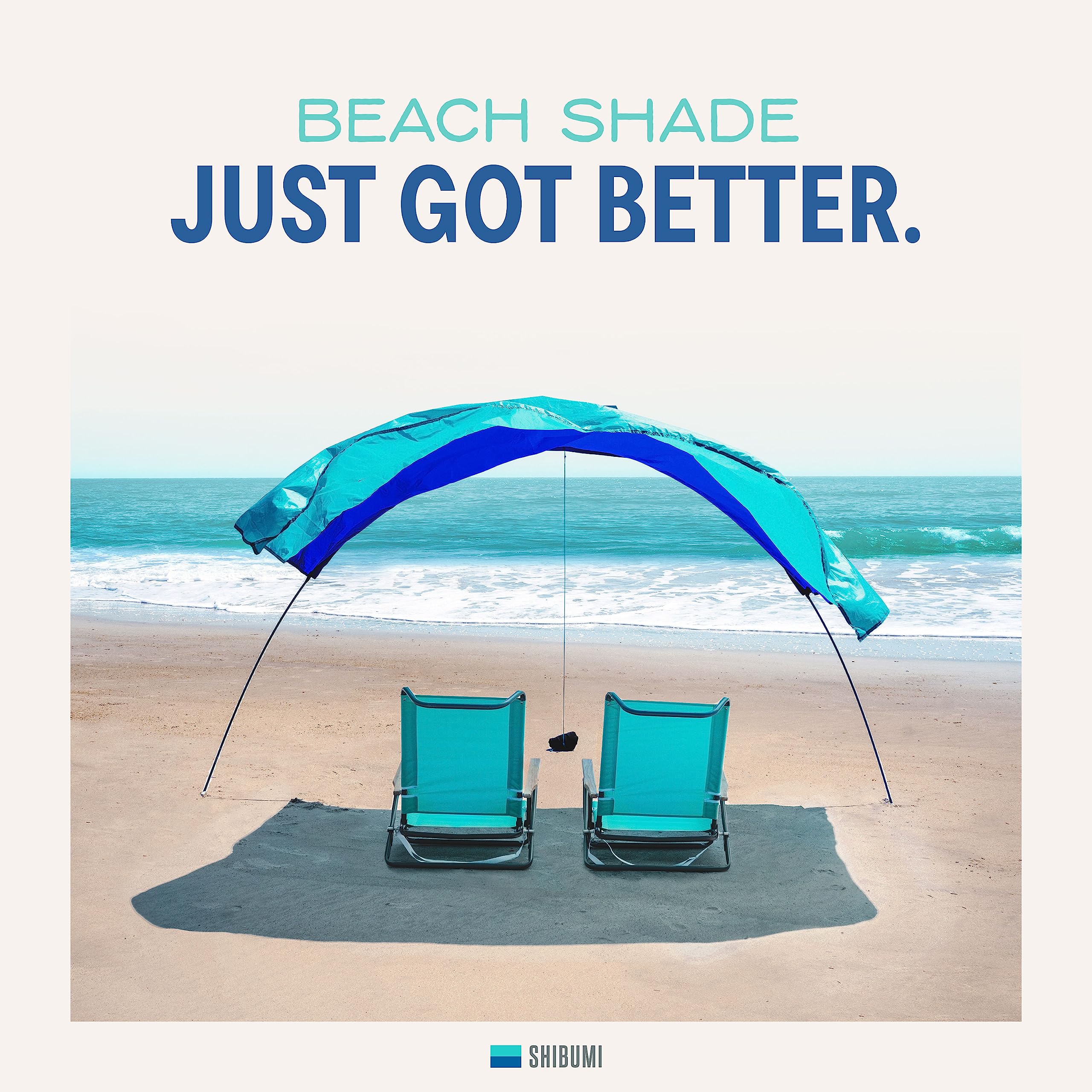Shibumi Shade Mini Strandmarkise UPF 50 windgetrieben 7m² Sonnenschutz leicht kompakt